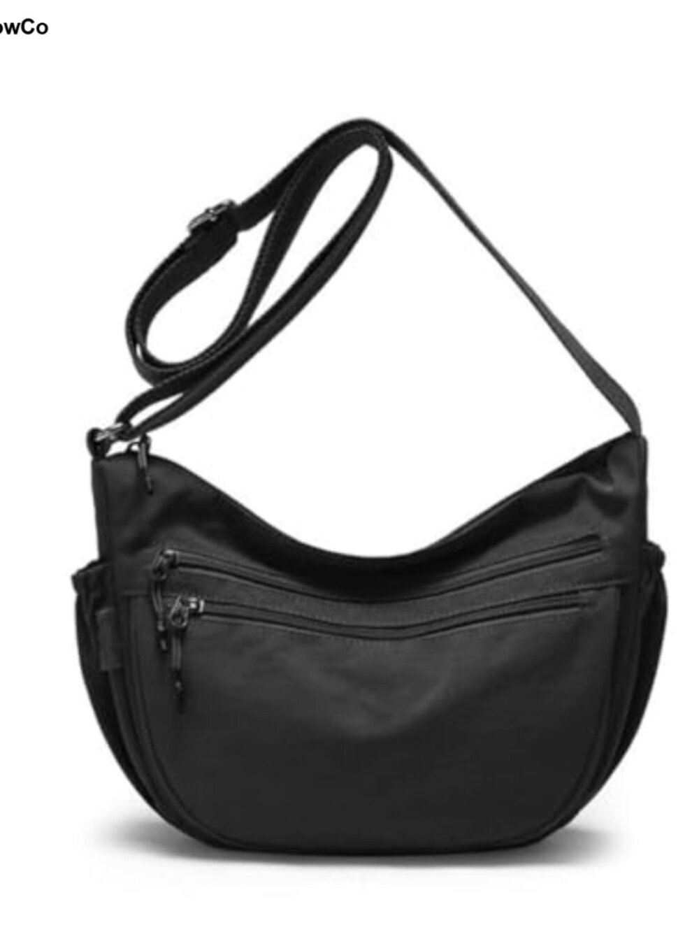 Women Nylon Crescent Crossbody Bag Lightweight Hobo Multi-Pocket Purse